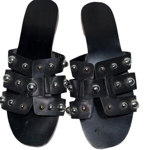 Studded Black Sandals